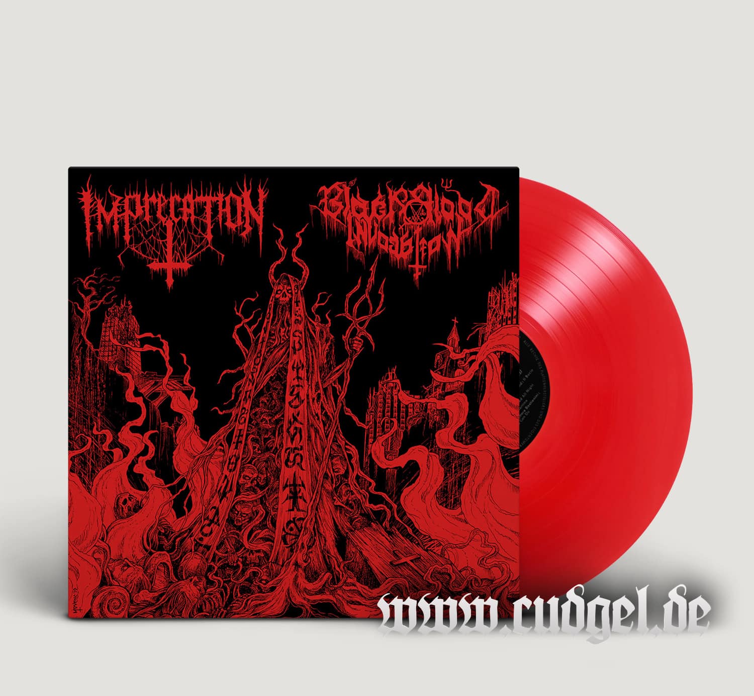 IMPRECATION / BLACK BLOOD INVOCATION – split LP red – cudgel | Der ...